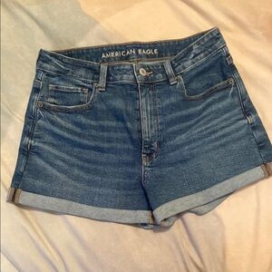 American Eagle Outfitters Blue Jean Shorts with Rolled Hem
